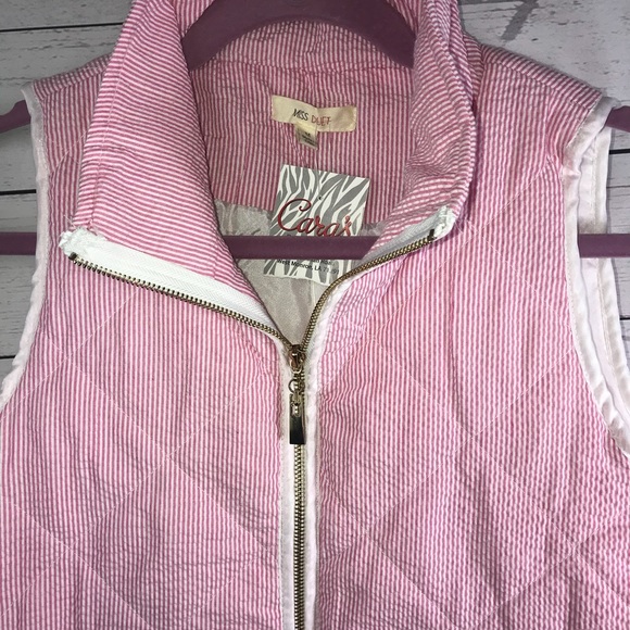 NEW MISS DUET Seersucker Vest Small,med,large pink - Picture 6 of 8